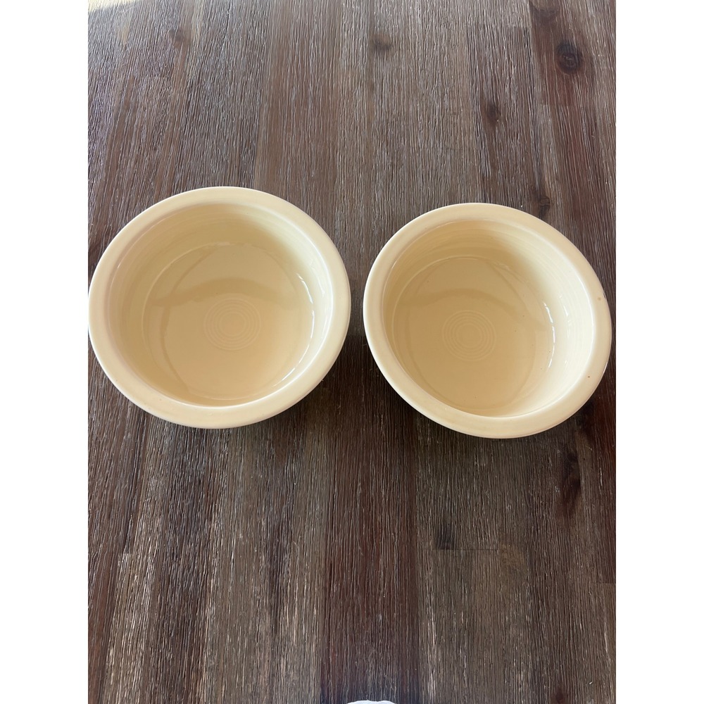 Fiesta Homer Laughlin Ivory Yellow Ceramic Bowls Set of 2 Lead Free USA Made